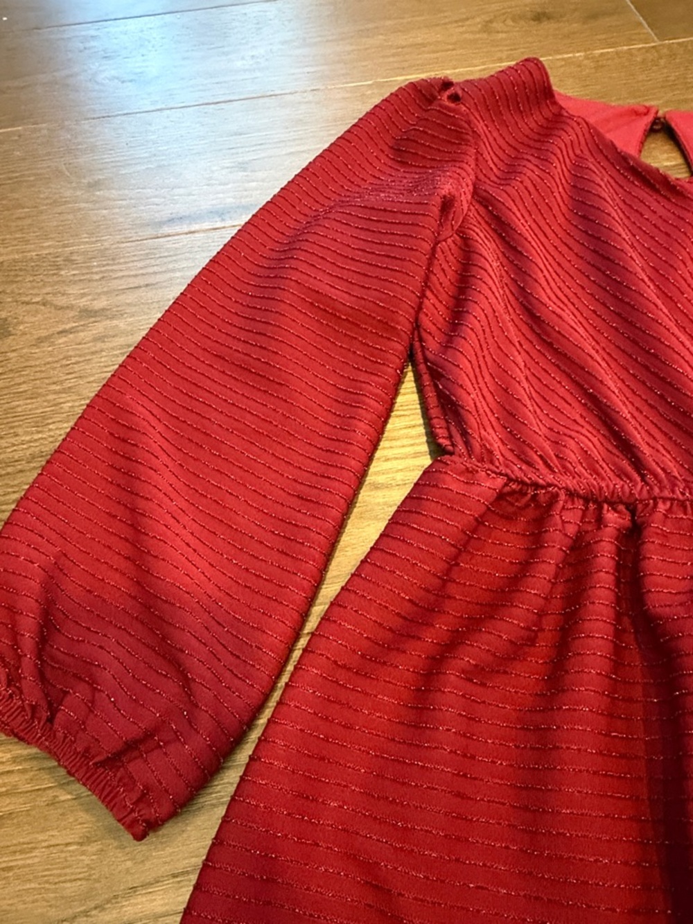 Ava + Yelly Girls' Maroon Long-Sleeve Ruffle Hem Dress Size 12 - C11-206 - Picture 3 of 9